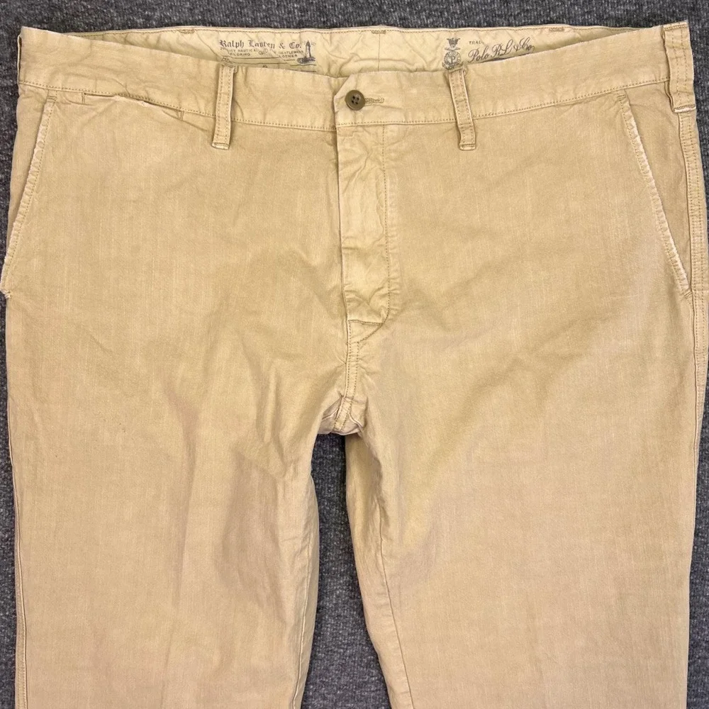 Polo Ralph Lauren Chinos Mens 40x28 Tan Slim GI Fit Casual Cotton Twill Pants